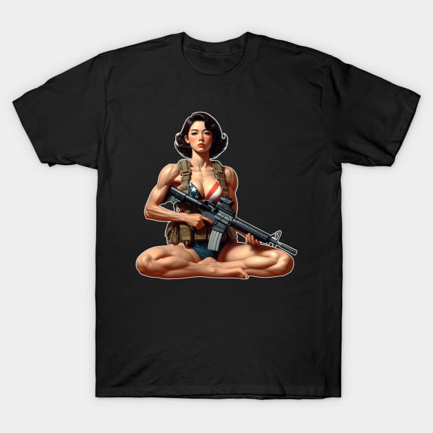 Tactical Girl T-Shirt by Rawlifegraphic